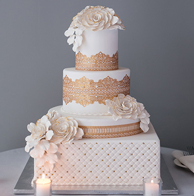 The Brookside Banquets Wedding Cake